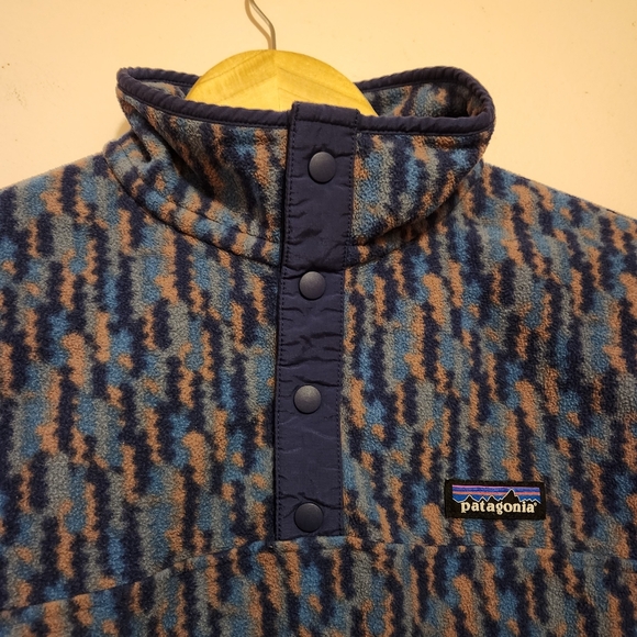 Patagonia Women's Micro D Snap-T Pullover Climbing Trees Ikat Sound Blue Size M - Picture 4 of 12